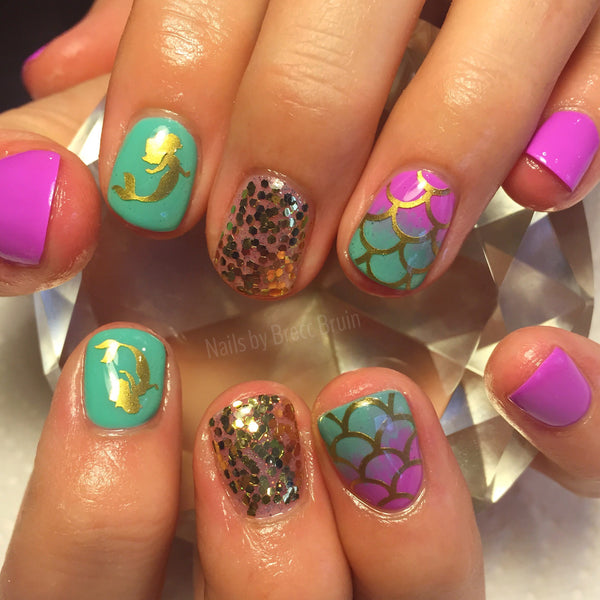 Mermaid Scales Full Nail Decal | Gold Shimmer