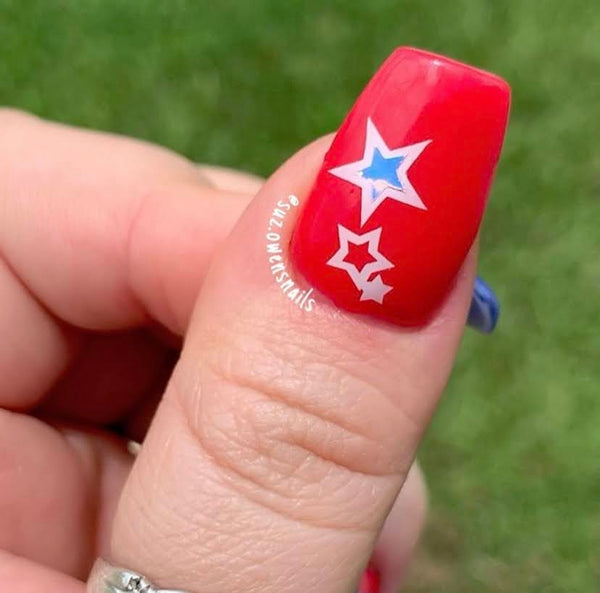 Outline Star Nail Decal | White