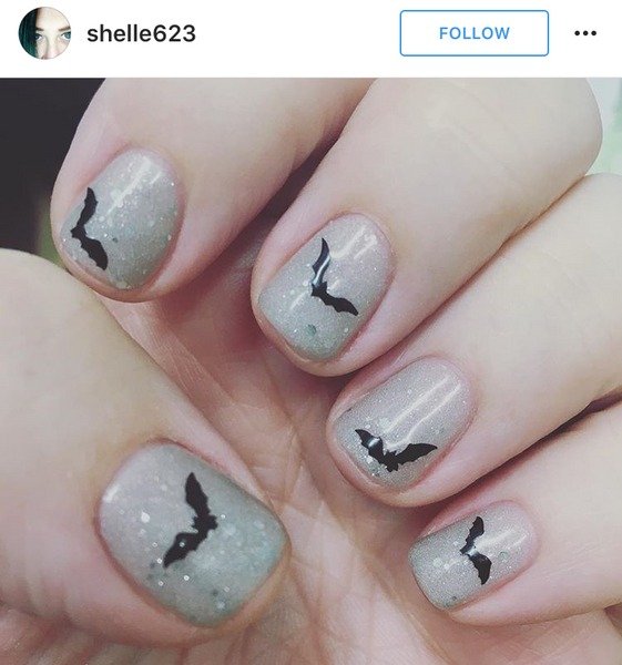 Bat-Crow-Owl Nail Decal | Black