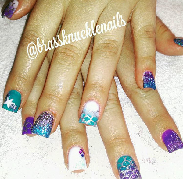 Mermaid Scales Full Nail Decal | Silver Shimmer