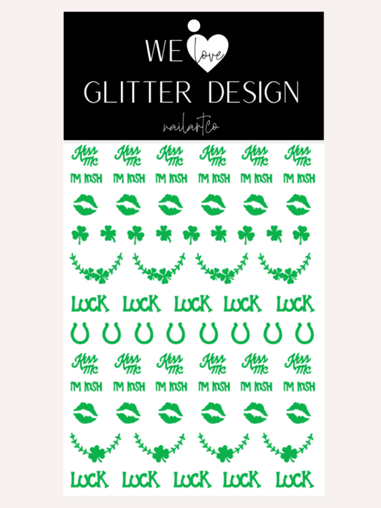 Kiss Me I'm Irish Nail Decal | Bright Green