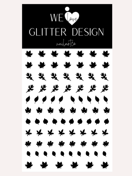 Leaves (Design 1) Nail Decal | Black