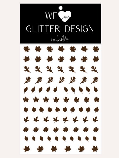 Leaves (Design 1) Nail Decal | Brown