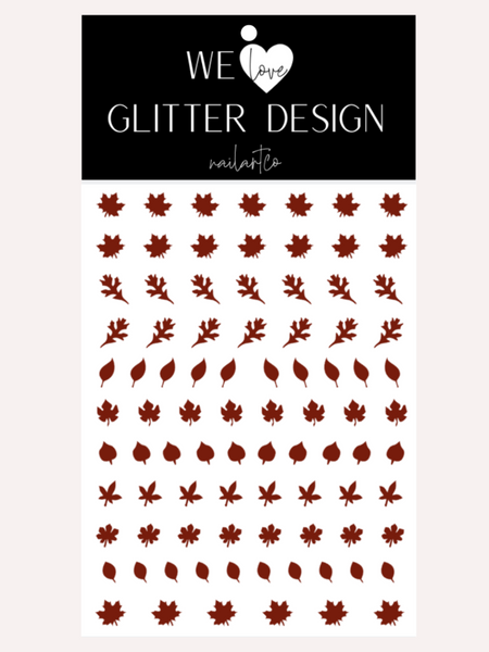 Leaves (Design 1) Nail Decal | Burgundy
