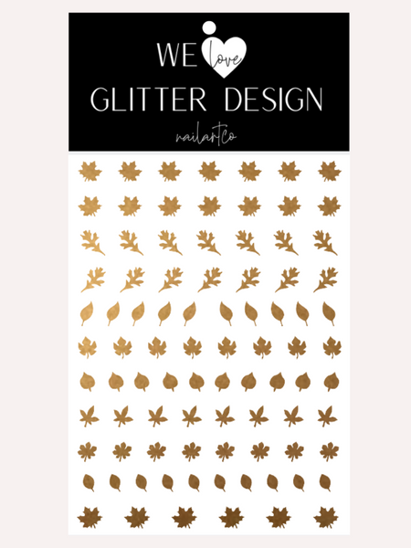 Leaves (Design 1) Nail Decal | Copper Shimmer