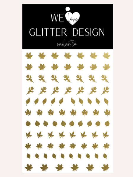 Leaves (Design 1) Nail Decal | Gold Shimmer