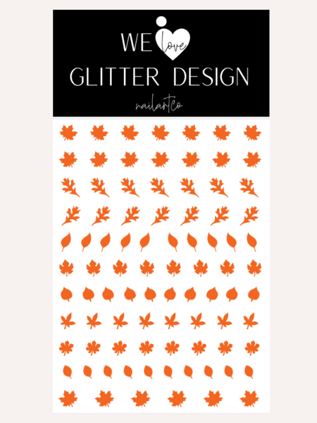 Leaves (Design 1) Nail Decal | Orange