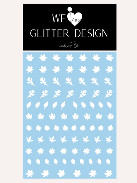 Leaves (Design 1) Nail Decal | White