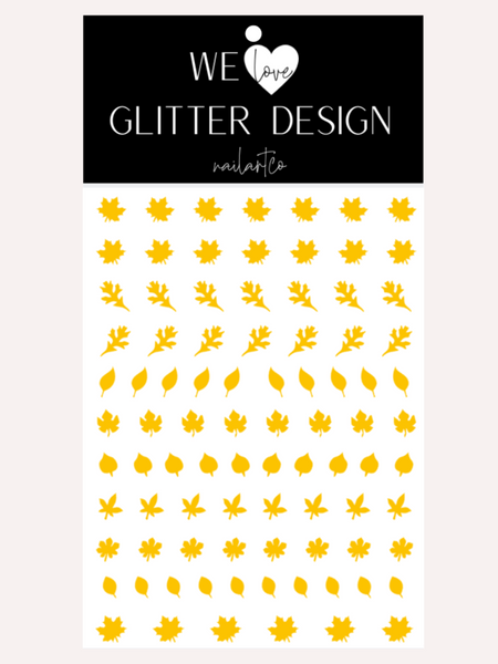 Leaves (Design 1) Nail Decal | Yellow