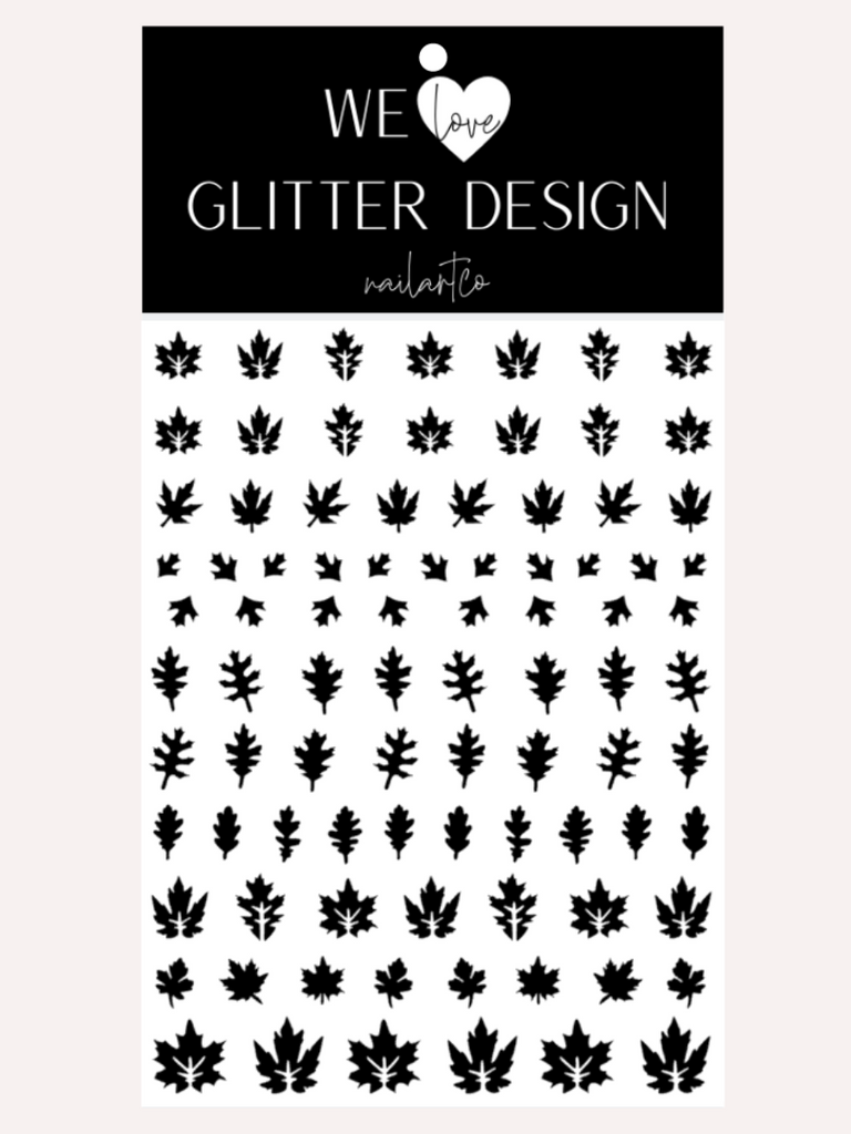 Leaves (Design 2) Nail Decal | Black