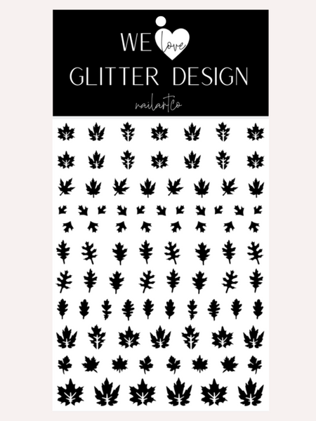 Leaves (Design 2) Nail Decal | Black