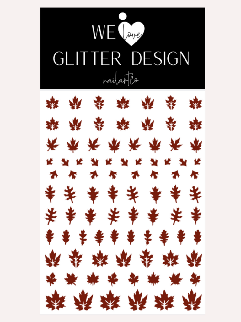 Leaves (Design 2) Nail Decal | Burgundy