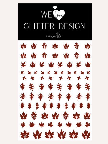 Leaves (Design 2) Nail Decal | Burgundy