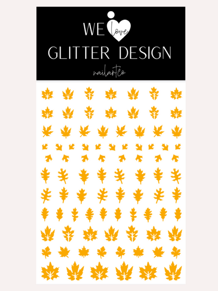 Leaves (Design 2) Nail Decal | Golden Yellow