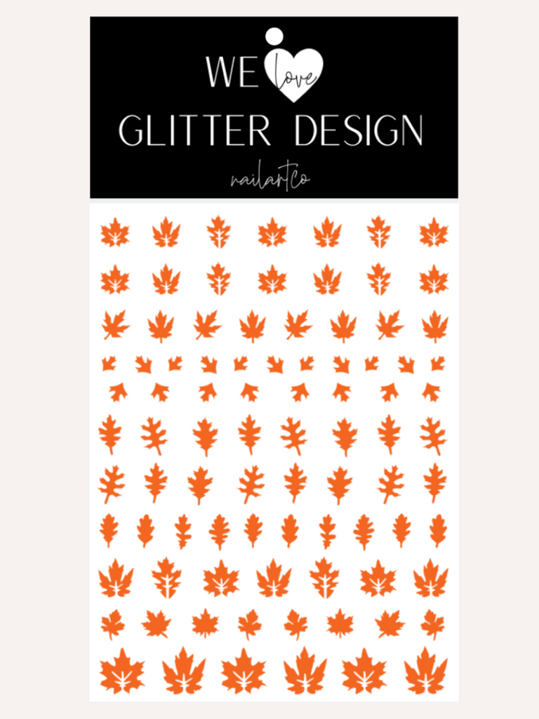 Leaves (Design 2) Nail Decal | Orange