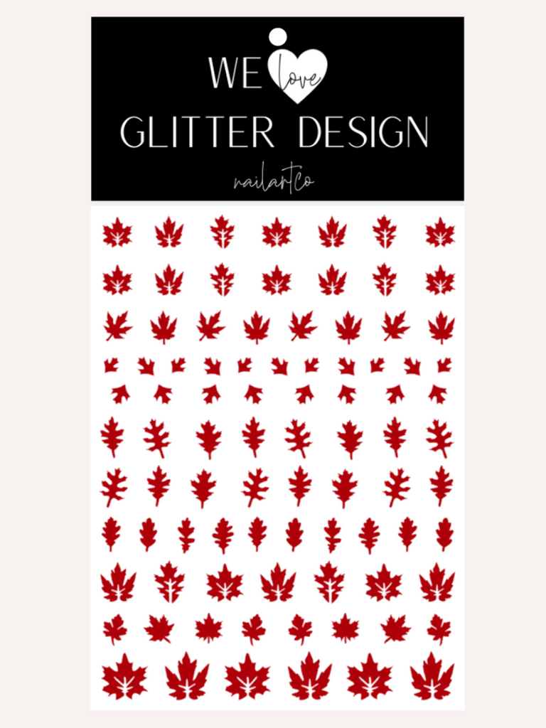 Leaves (Design 2) Nail Decal | Red