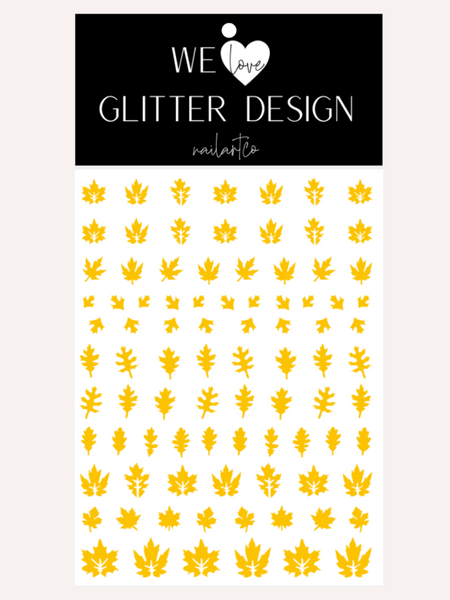 Leaves (Design 2) Nail Decal | Yellow