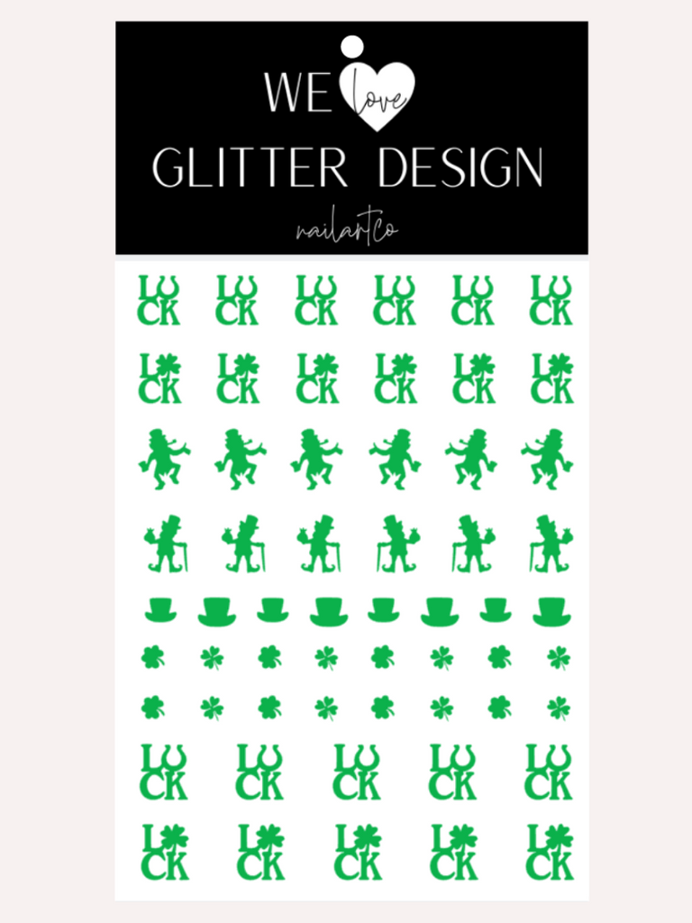 Leprechauns & Luck Nail Decal | Bright Green