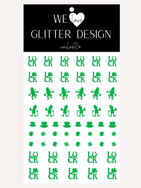 Leprechauns & Luck Nail Decal | Bright Green