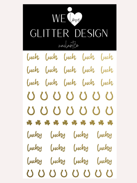 Luck Of The Irish Nail Decal | Gold Shimmer