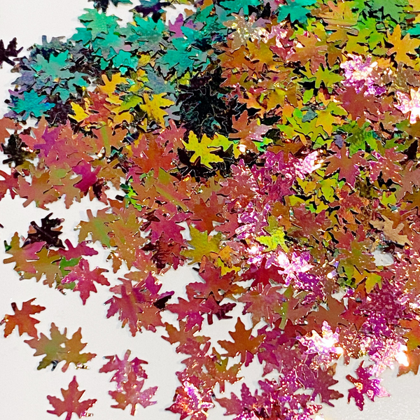 Maple Leaf Nail Glitter | Color Shift Rose/Green/Copper/Gold