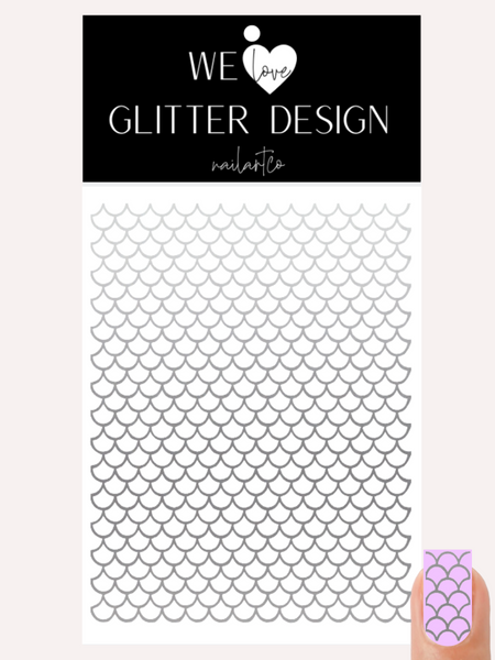Mermaid Scales Full Nail Decal | Silver Shimmer