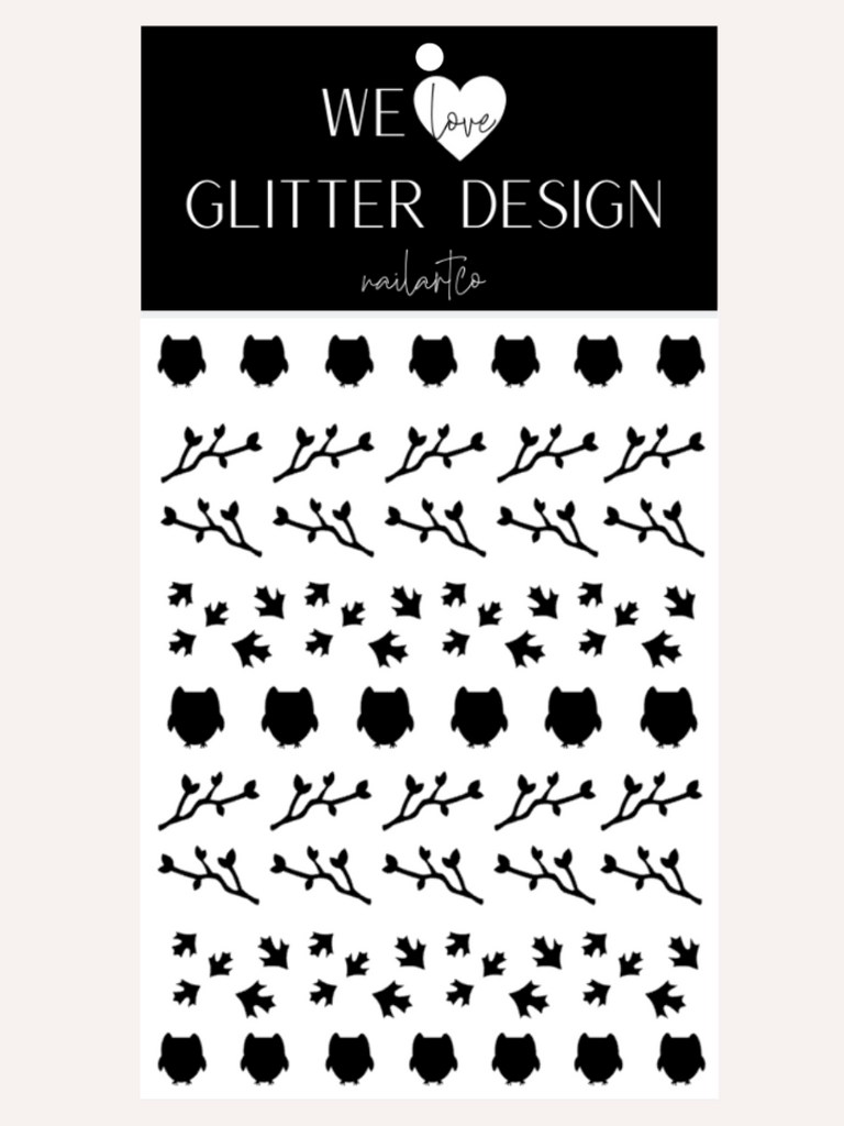 Owls Nail Decal | Black
