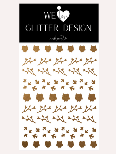 Owls Nail Decal | Copper Shimmer
