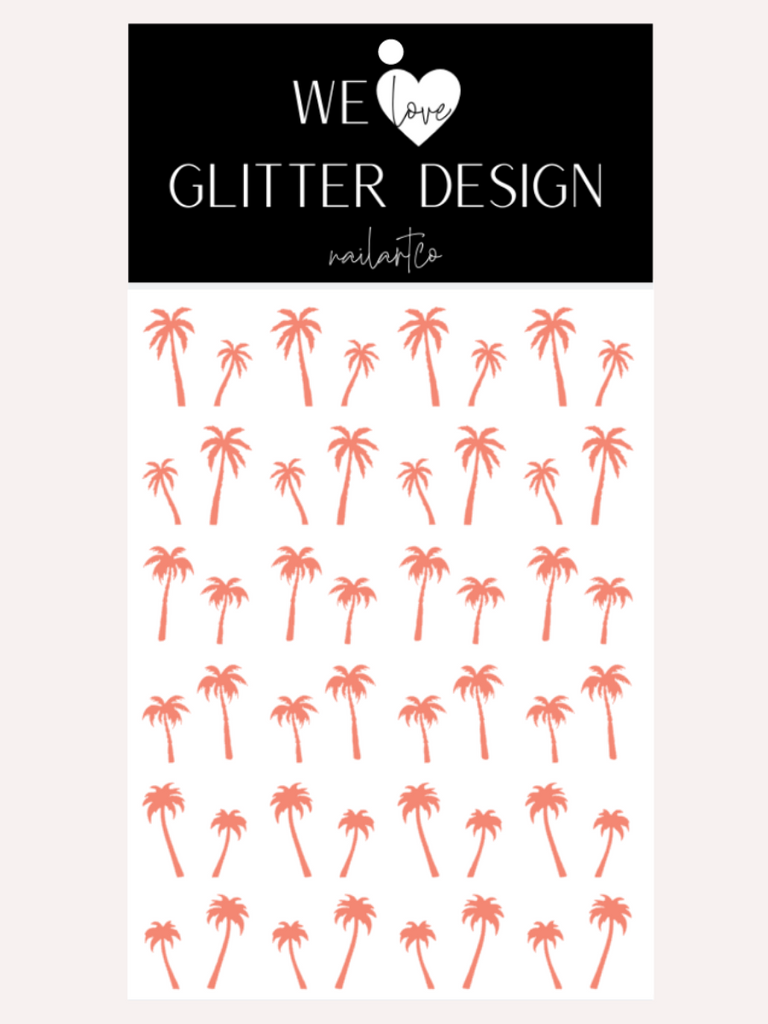 Palm Trees (Design 2) Nail Decal | Coral