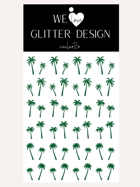 Palm Trees (Design 2) Nail Decal | Green