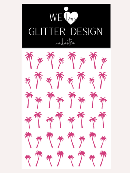 Palm Trees (Design 2) Nail Decal | Pink