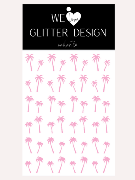 Palm Trees (Design 2) Nail Decal | Soft Pink