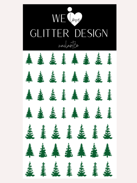 Pine Trees Nail Decals | Green