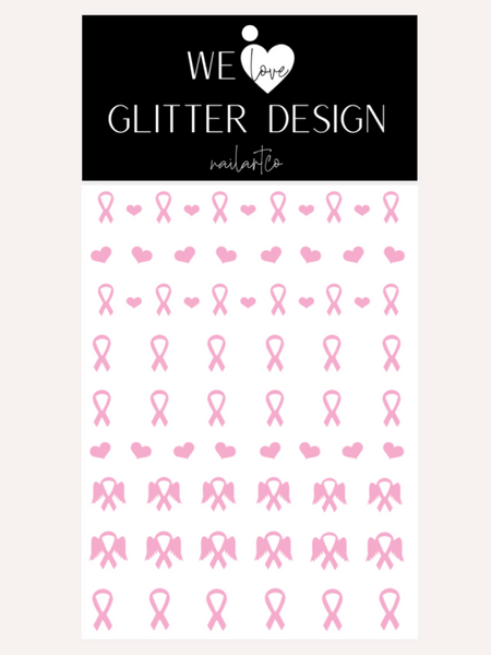 Awareness Ribbon Nail Decal | Soft Pink