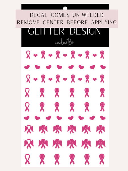 Awareness Ribbon Nail Decal | Pink