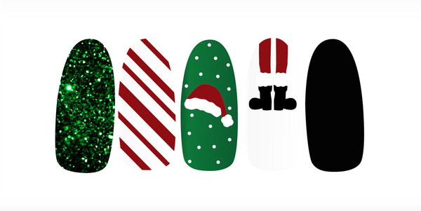 Santa Hat & Legs Nail Decal | Dark Red