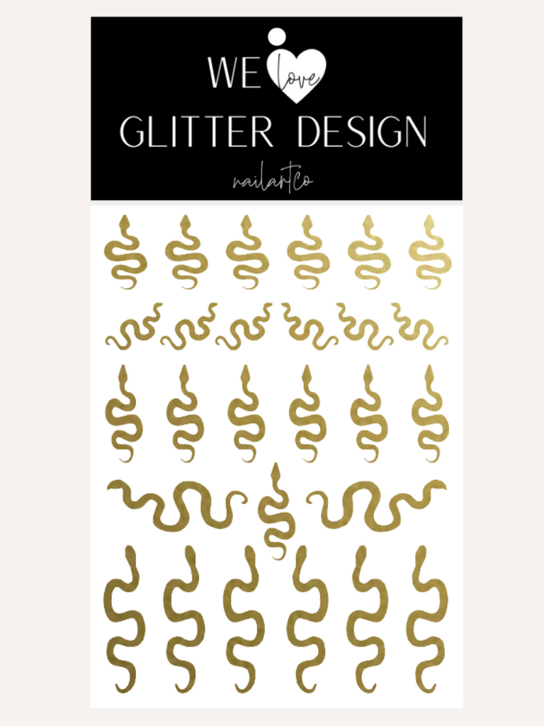 Snake Nail Decal | Gold Shimmer