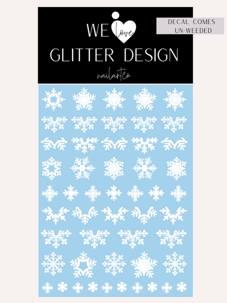 Elegant Snowflake Nail Decal | White