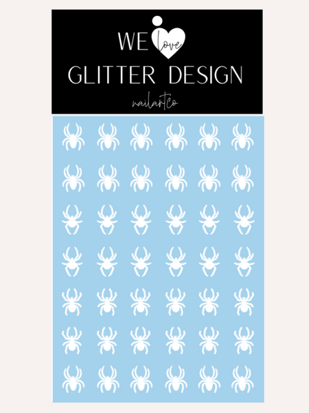 Spiders Large Nail Decal | White