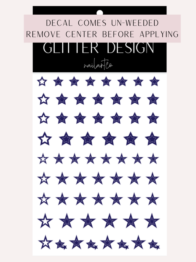 Outline Star Nail Decal | Cobalt Blue