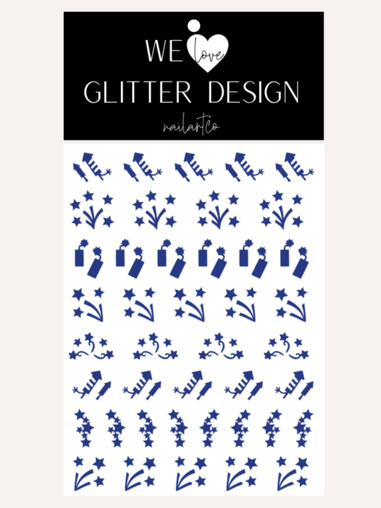Fireworks Nail Decal | Blue