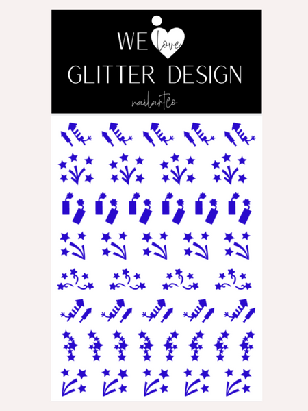 Fireworks Nail Decal | Brilliant Blue