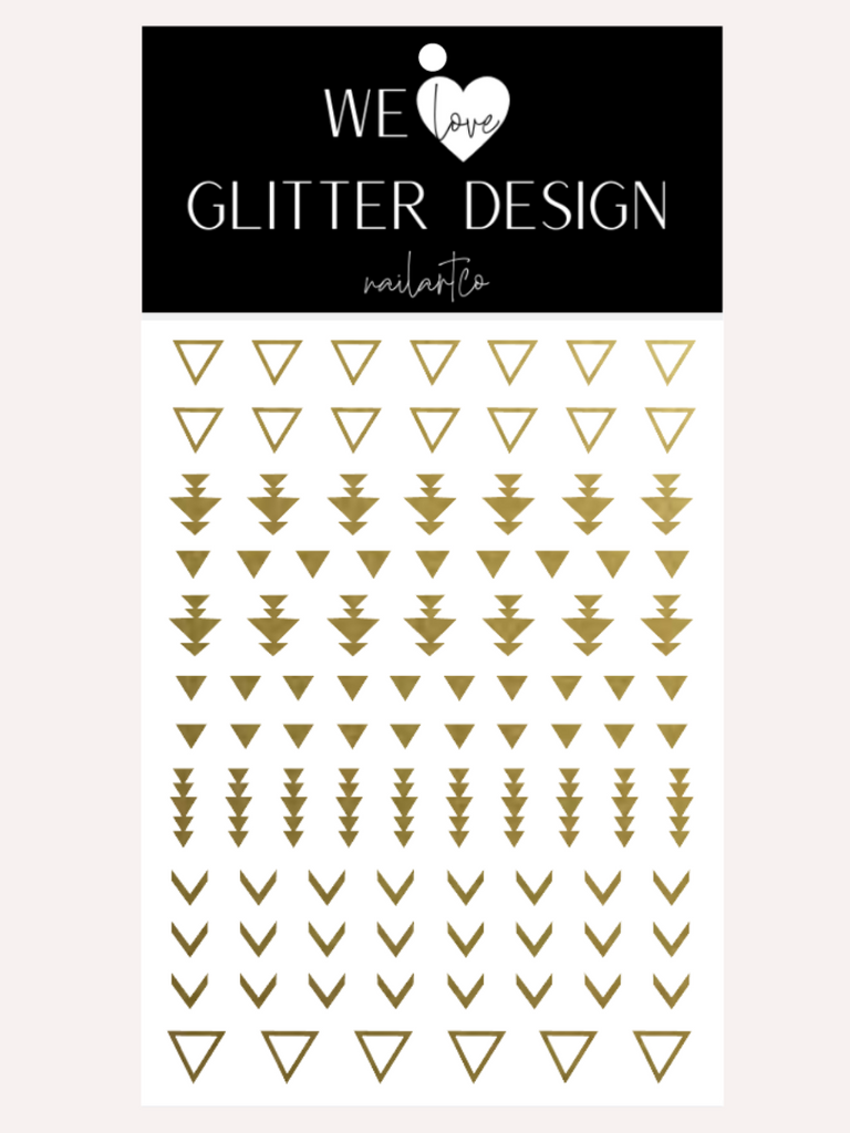 Triangle Variety Nail Decal | Gold Shimmer