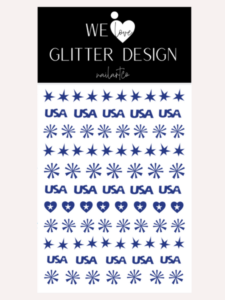 U.S.A. Party Nail Decal | Blue