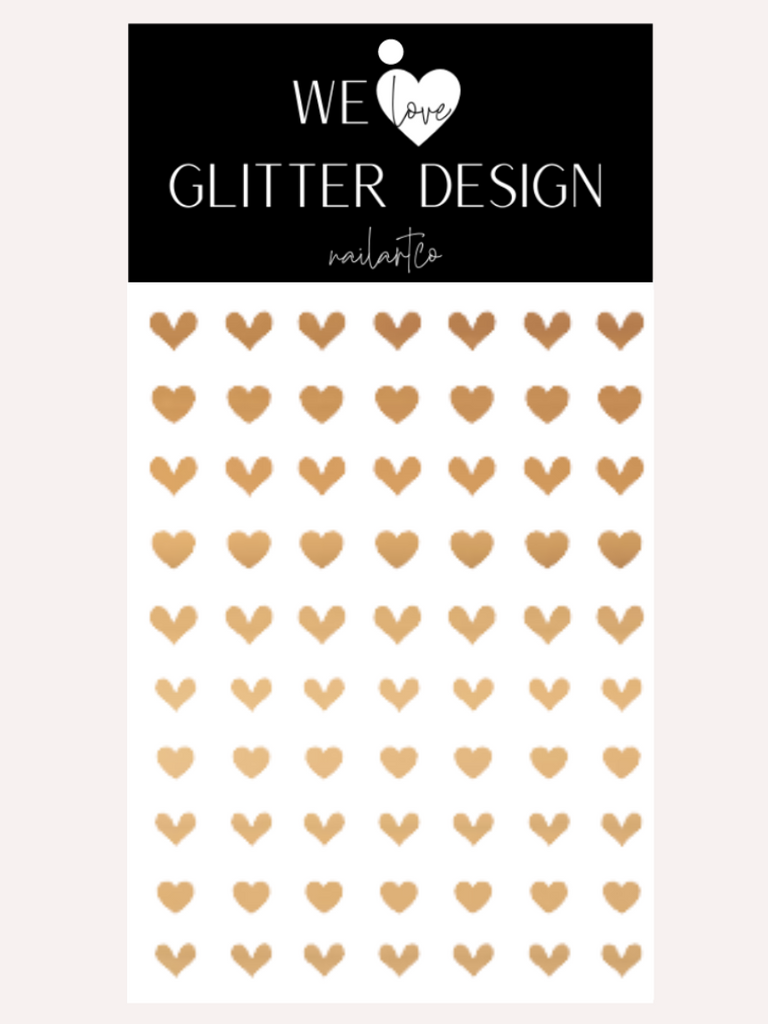 All Hearts Nail Decal | Chrome // Light Gold