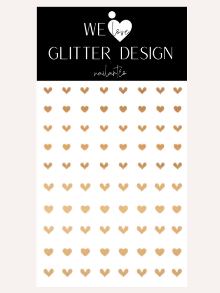 All Hearts Small Nail Decal | Chrome // Light Gold