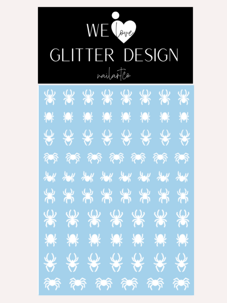 All Spiders Nail Decal | White