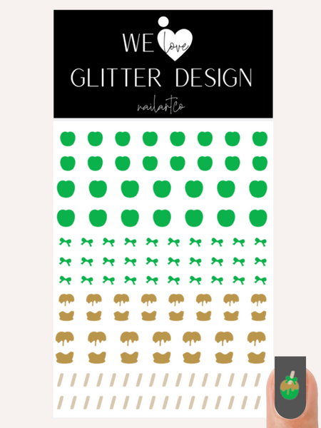 Caramel Apple Nail Decal | Bright Green