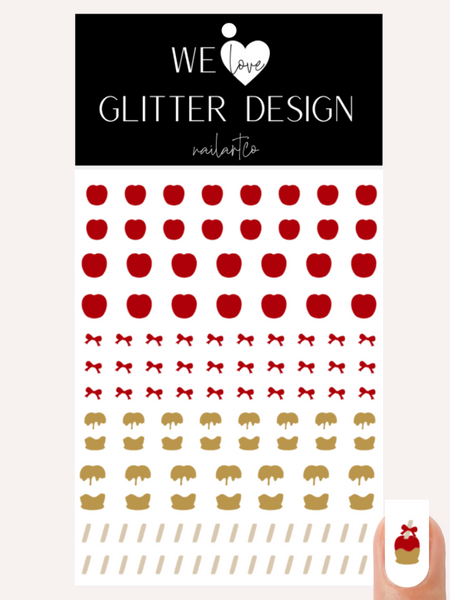 Caramel Apple Nail Decal | Red