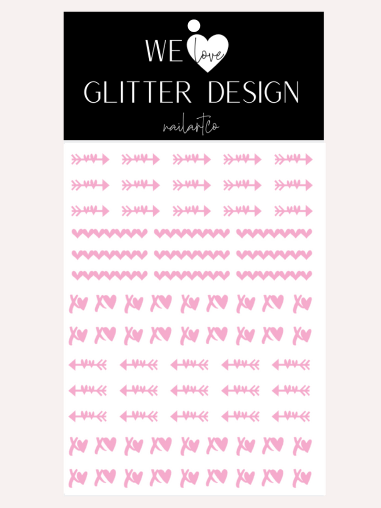 Arrows-XO Valentine Nail Decal | Soft Pink